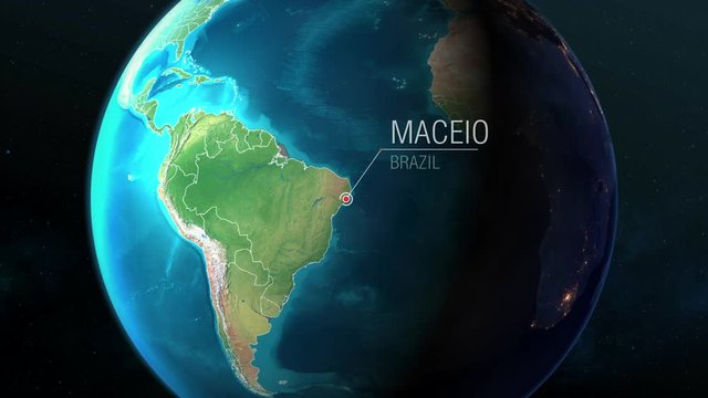 Brazil - Maceio - Zooming from space to earth