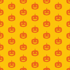 Seamless pattern with spooky pumpkins