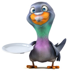Fun pigeon - 3D Illustration