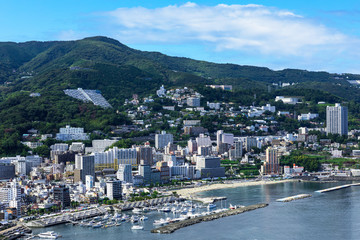Fototapeta na wymiar (静岡県ｰ都市風景)高台から見渡す熱海市街の風景２