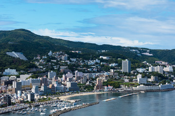 (静岡県ｰ都市風景)高台から見渡す熱海市街の風景３