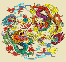 A illustration of traditional Chinese Pattern and Drawing 