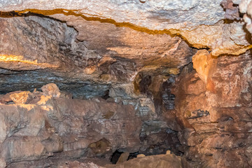 A Boxwork geological formation of rocks in Wind Cave National Park, South Dakota