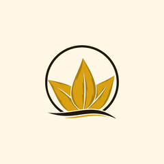 Leaf Naturally Circle Icon Logo Design Template Element Vector