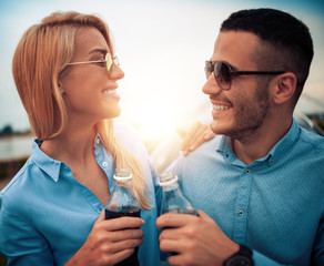 Young couple in love outdoor