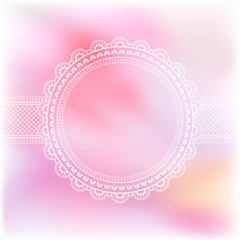 Blurred pastel background with decorative pattern in ethnic oriental style on for greeting card, invitation or announcement