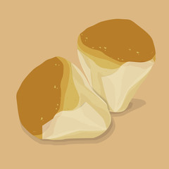A illustration of hong kong style food mini cake- Paper wrapped cake