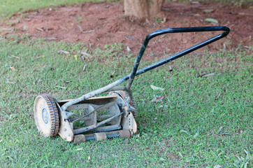 Old reel lawnmower
