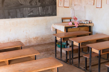 Malagasy school, empty classroom