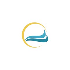 Water wave Logo Template, design vector, sea , holiday