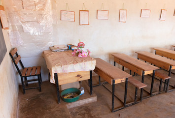 Malagasy school, empty classroom