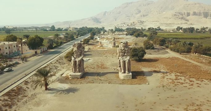 Aerial Vision of Colossi of Memnon
