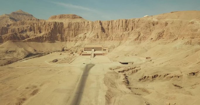 Aerial Hatshepsup Temple Luxor Egypt