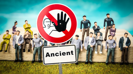 Street Sign to Modern versus Ancient