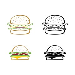 Vintage Hand Drawn Burger for Logo cafe bar and restaurant food truck