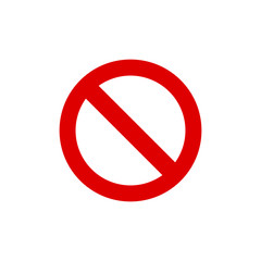 Prohibition Symbol Icon, vector sign.