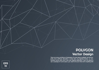 Abstract polygon dark background cool design modern style with space for your text
