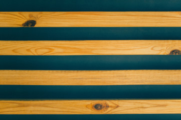 oak wooden sticks on blue background. flat lay