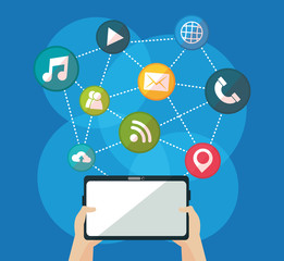 social network media flat design