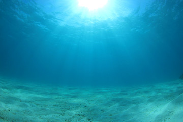 Underwater blue ocean background 