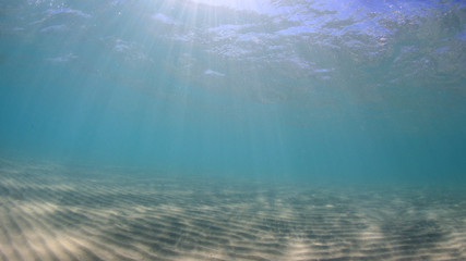 Underwater blue ocean background 
