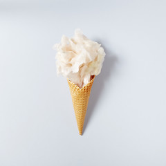 Ice Cream Cone with Cotton Candy
