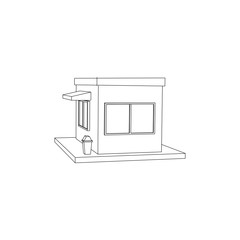 Simple Store Line Art