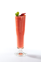 Fresh Homemade Berry Smoothie in Trendy Red-Orange Fiesta Color