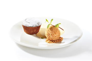 Whole Hot Chocolate Fondant with Ice Cream Ball