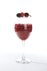 Fresh Homemade Berry Smoothie in Trendy Jester Red Fiesta Color
