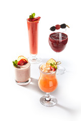 Collection of Non-Alcoholic Drinks, Cold Drinks or Vitamin Detox Cocktails