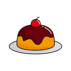 Pudding vector illustration isolated on white background, pudding clip art