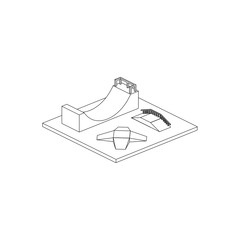 Fototapeta premium Skate Park Isometric Line