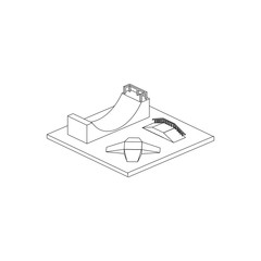 Fototapeta premium Skate Park Isometric Line