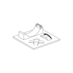 Fototapeta premium Skate Park Isometric Line