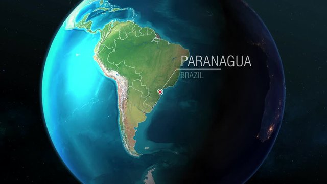 Brazil - Paranagua- Zooming from space to earth