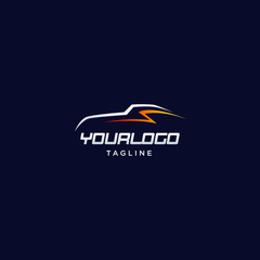 colorful car silhouette logo design template