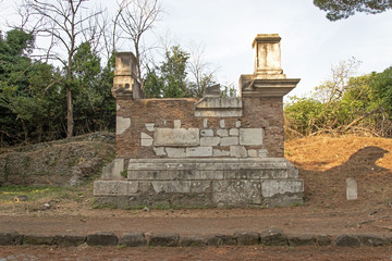Fototapeta na wymiar Funerary monument in Via Appia Antica, Rome