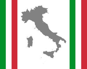 Fototapeta premium Italienische Fahne und Landkarte