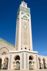 Fototapeta premium Minarett Moschee Hassan in Casablanca