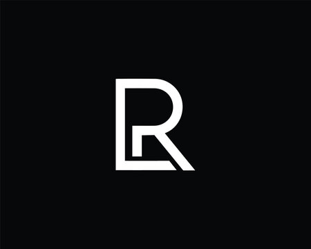 Creative and Minimalist Letter LR RL Logo Design Icon | Editable in Vector Format in Black and White Color