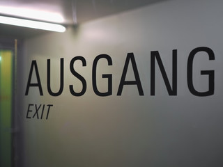 Ausgang (exit) sign