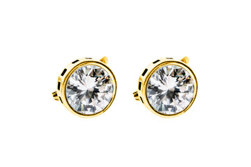 Diamond earrings isolated