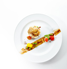 Olivier Salad or Russian Salad with Roasted Quai