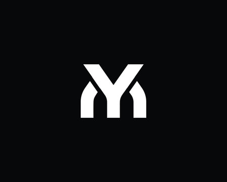 Creative and Minimalist Letter YM MY Logo Design Icon | Editable in Vector Format in Black and White Color