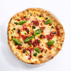 Margherita pizza top view