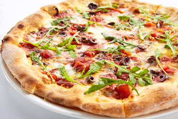 Margherita pizza closeup
