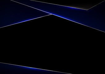 template metallic blue and black frame layout design technology innovation concept with space your text