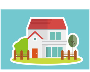 住宅 家 イラスト 一軒家 マイホーム ペン バインダー 査定 Affirmation Wall Mural Affirmati Nisi