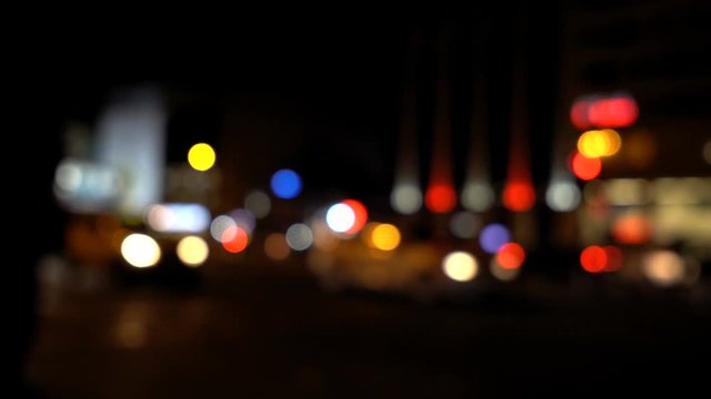 Defocused bokeh lights and vehicles at The Kadikoy
